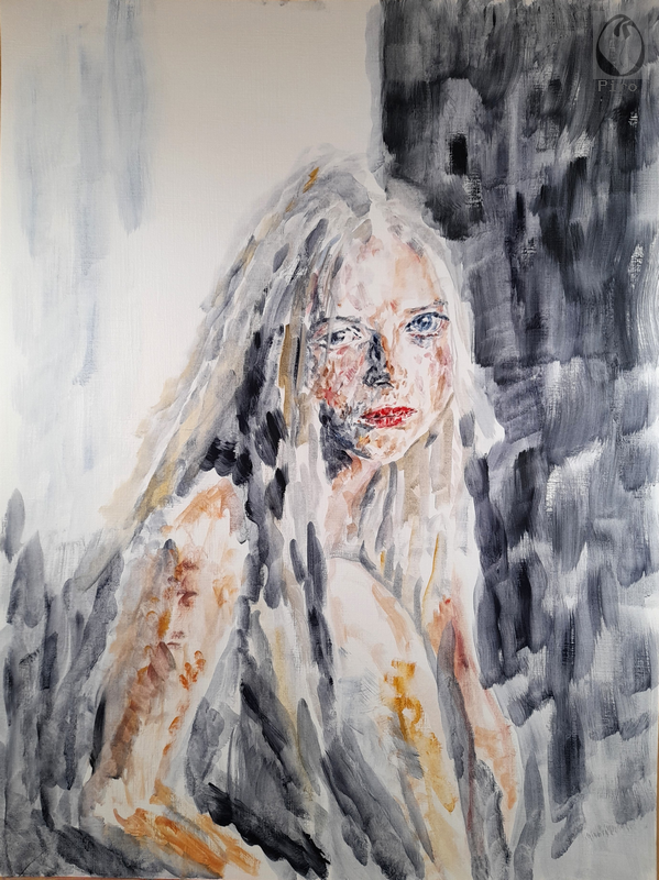 oil on paper - olio su carta di Piro